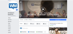 Screenshot of Whiteboard Marketing Cover Video on Facebook