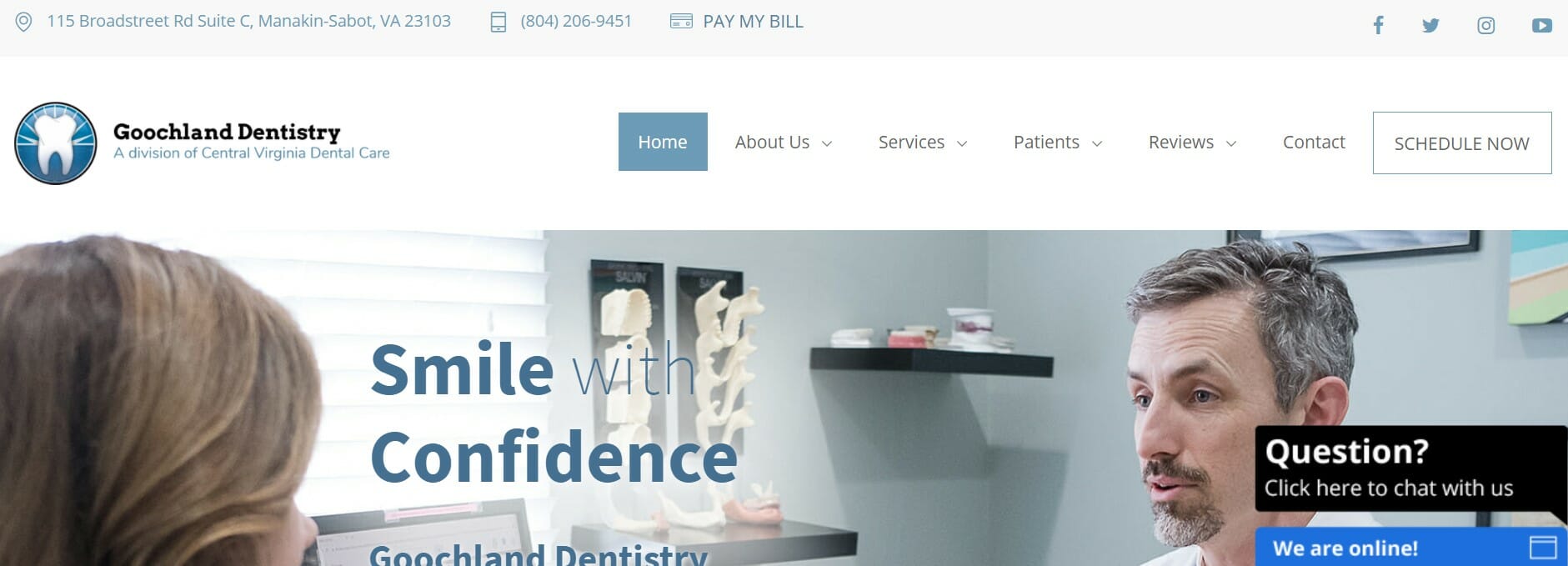 Live Website Chat on Goochland Dentistry's website