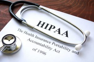 HIPAA document sitting on a desk