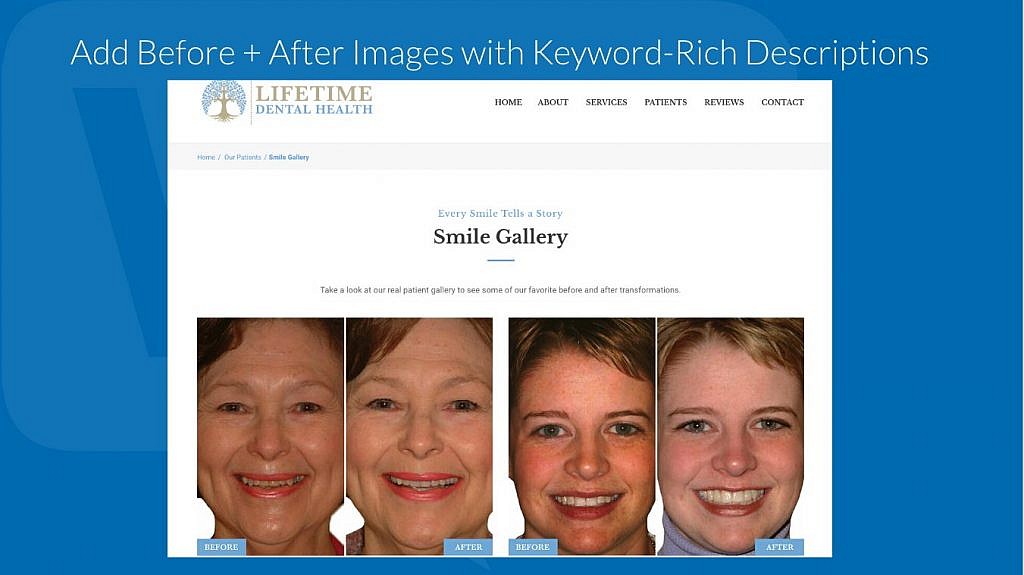 Before and After Images with Keyword-Rich Descriptions